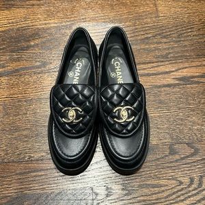 Chanel Quilted Turnlock Loafers - size 37